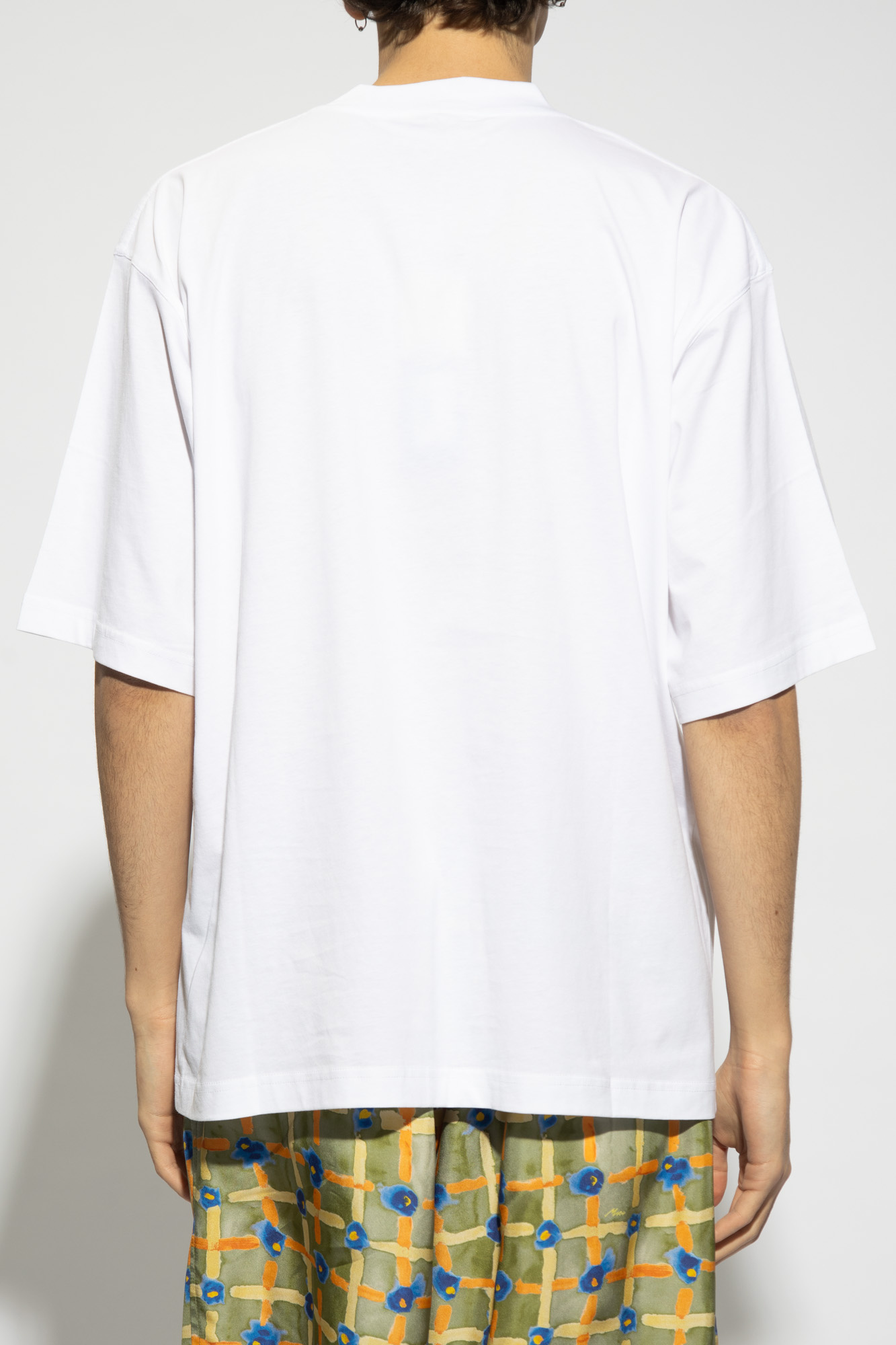 ★MARNI★ Logo Short Sleeve T-Shirt Lemon HUMU0198PDUSCS87L1 Biały T-shirt z logo Marni - Vitkac Polska
